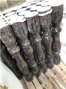 Tan Brown India Granite Polished Staircase Balustrade