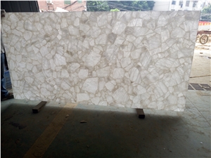 White Crystal Composite Semiprecious Slabs