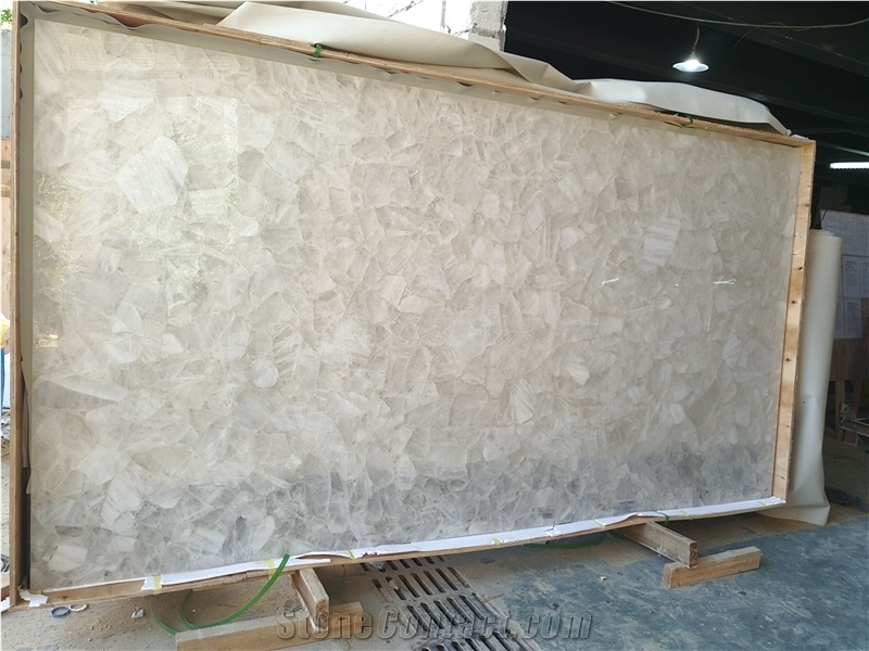 White Crystal Composite Semiprecious Slabs