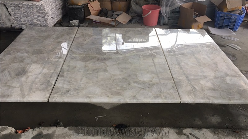 White Crystal Composite Semiprecious Slabs