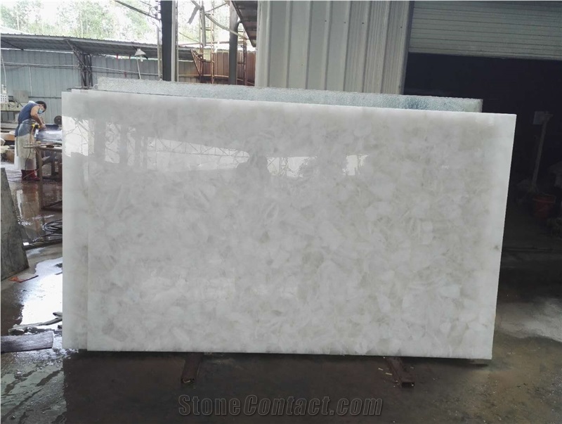 White Crystal Composite Semiprecious Slabs