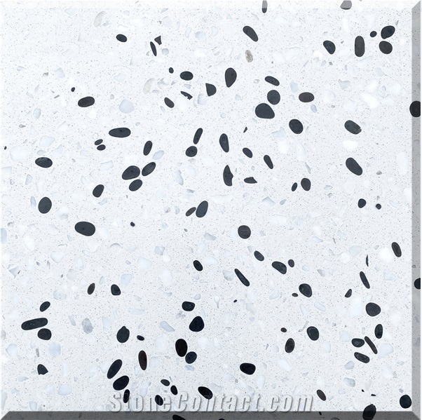 White Terrazzo Tiles Artificial Stone