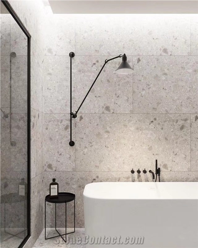 Wonderful White Terrazzo Tiles Artificial Stone Polished