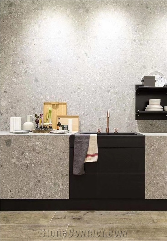Wonderful White Terrazzo Tiles Artificial Stone Polished