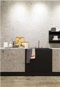 Wonderful White Terrazzo Tiles Artificial Stone Polished