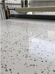 White Terrazzo Tiles Artificial Stone Polished