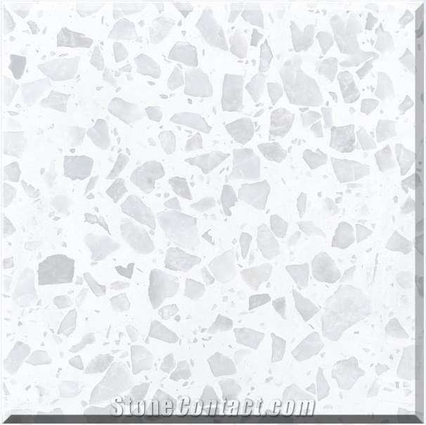 New White Terrazzo Tiles Artificial Stone