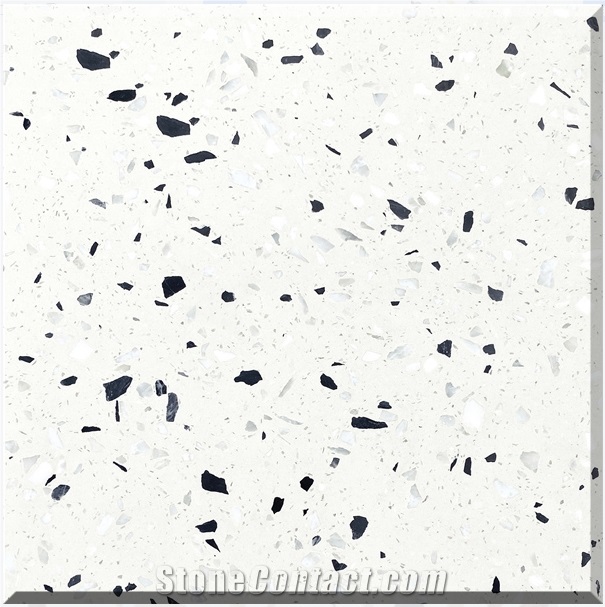 Chinese Wonderful White Terrazzo Tiles Artificial Stone