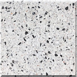 Premium White Terrazzo Tiles Artificial Stone Polished