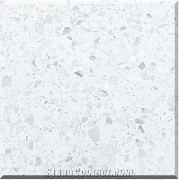 Beautiful New White Terrazzo Tiles Artificial Stone