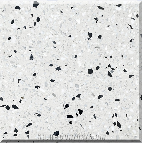 Classic China White Terrazzo Tiles Polished