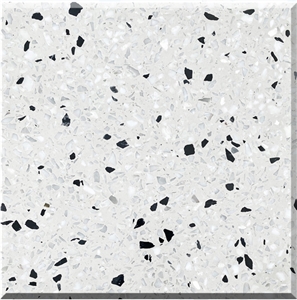 Classic China White Terrazzo Tiles Polished