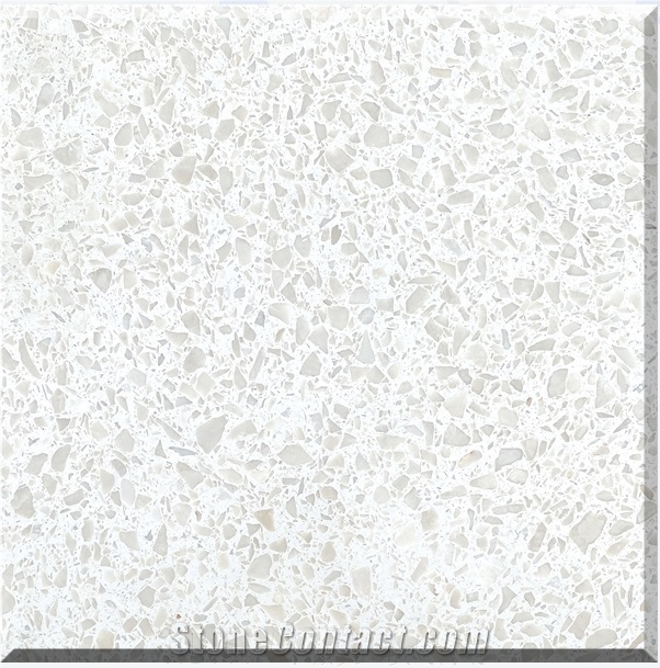 China Low Price White Terrazzo Tiles Artificial Stone