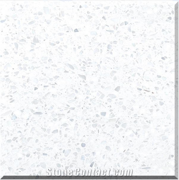 Classic White Terrazzo Tiles Artificial Stone Polished