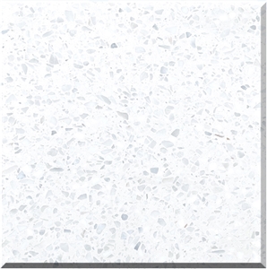 Classic White Terrazzo Tiles Artificial Stone Polished
