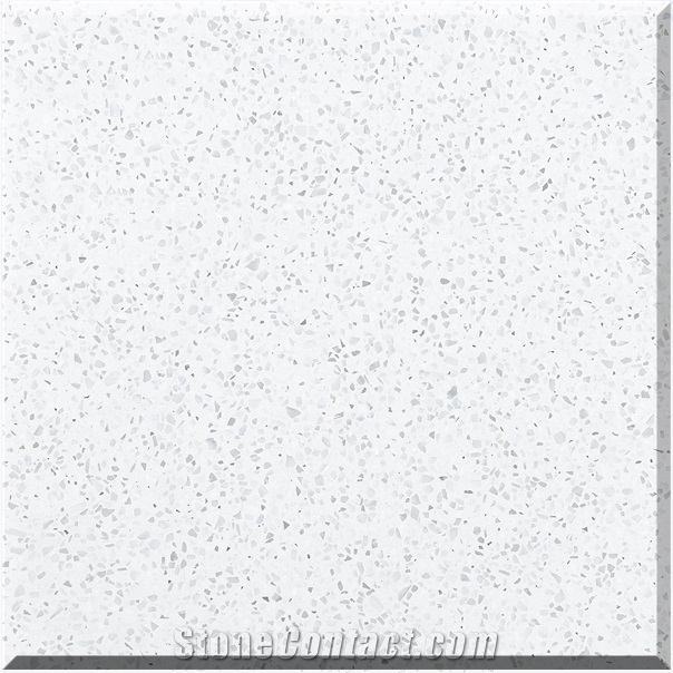 Hot Sale White Terrazzo Tiles Artificial Stone Honed