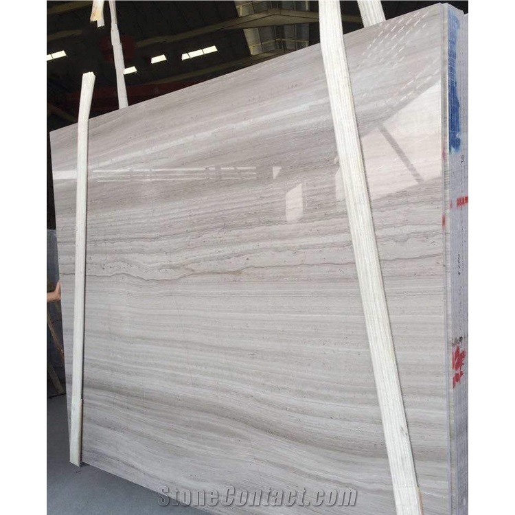 White Wooden Marble Slabs Grey Mosaic Tiles