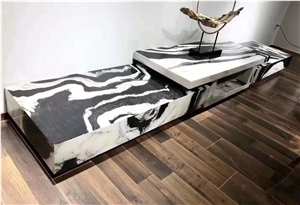 Panda White Marble Table Tops