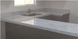 Carrara White Marble Kitchen Countertops