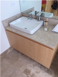 Durango Travertine Bathroom Countertop, Vanity Tops