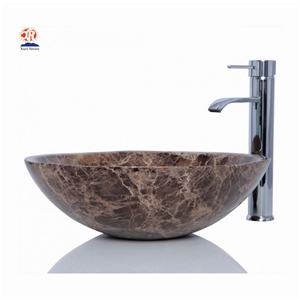 China Dark Emperador Marble Wash Basin