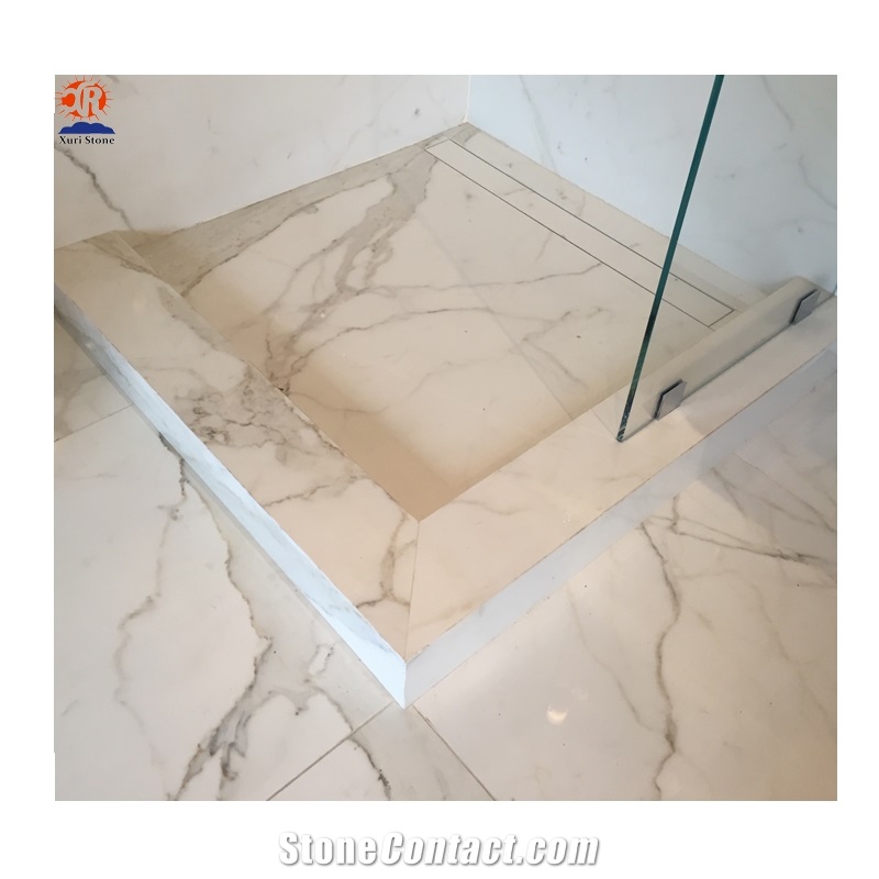 Natural Calacatta Marble Stone Shower Tray Base
