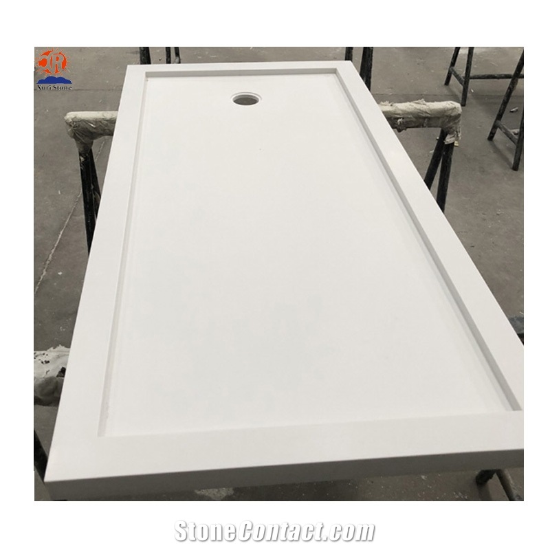 Quartz Stone Base Shower Tray Bathroom Floor Tile