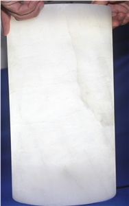 Translucent White Alabaster Cylindrical Lamps