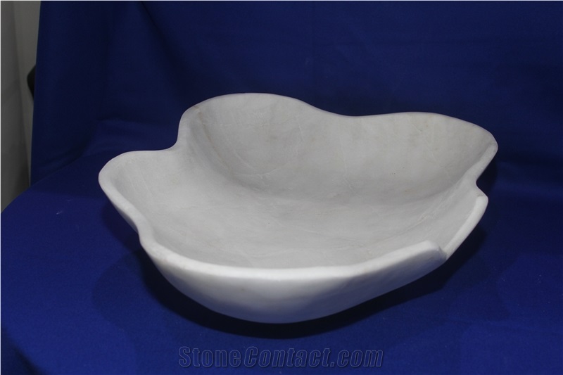 White Alabaster Luxurious Decorative Bowl