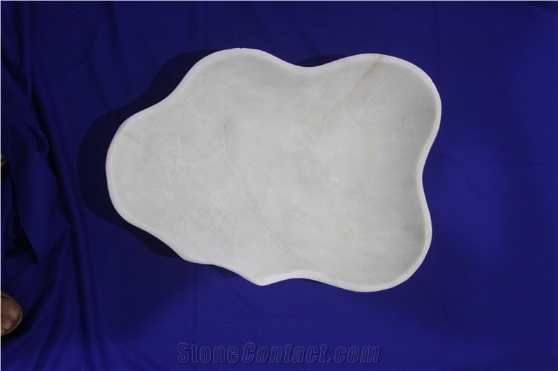 White Alabaster Luxurious Decorative Bowl