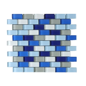 Blue Glass Mosaic Kitchen Wall Backsplash Tile