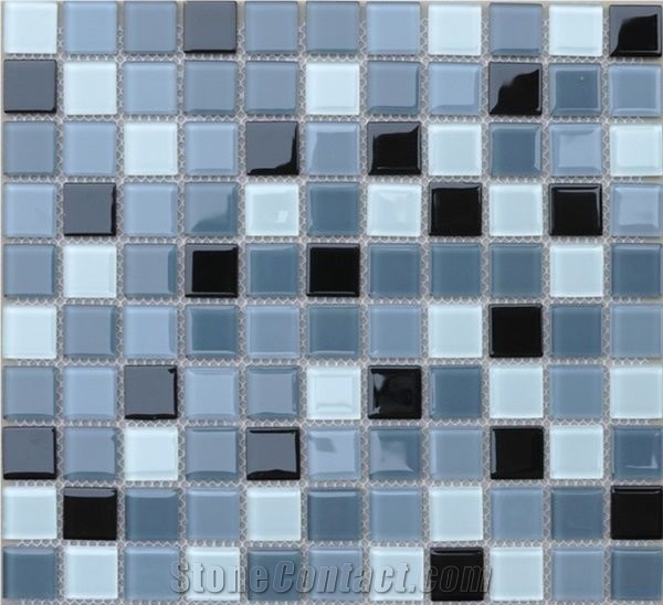 Crystal White Glass Mosaic Swimming Pool Tiles