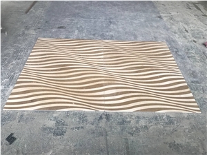 Curved Pattern Waterjet Cut Medallion Wall Tiles