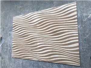 Curved Pattern Waterjet Cut Medallion Wall Tiles