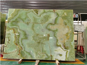 Green Onyx Slab Back-Lit Wall Slab
