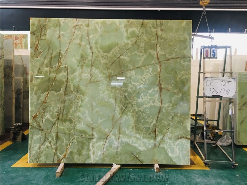 Green Onyx Slab Back-Lit Wall Slab