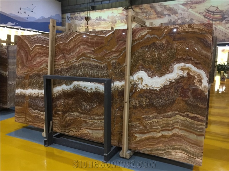 Translucent Yellow Tiger Onyx Decorative Floortile