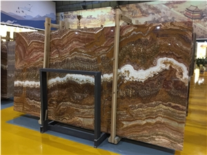Translucent Yellow Tiger Onyx Decorative Floortile