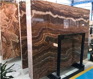 Translucent Yellow Tiger Onyx Decorative Floortile