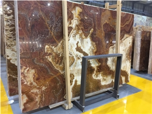 Translucent Yellow Tiger Onyx Decorative Floortile