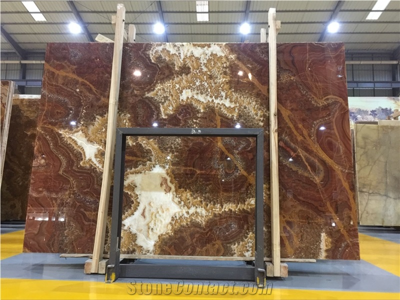 Translucent Yellow Tiger Onyx Decorative Floortile