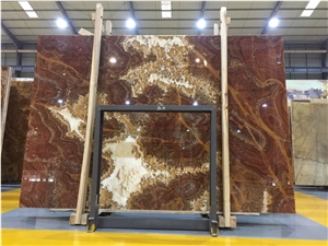 Translucent Yellow Tiger Onyx Decorative Floortile