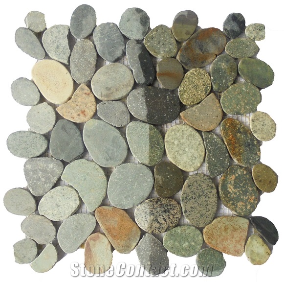 Mosaic Sliced Pebble Interlocking Wall Tile
