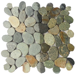 Mosaic Sliced Pebble Interlocking Wall Tile