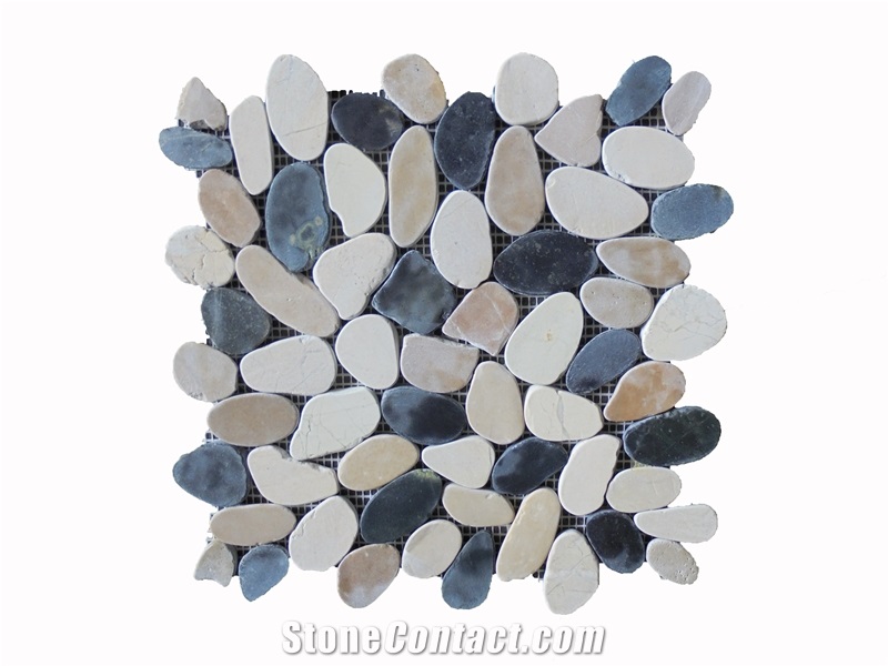 Mosaic Sliced Pebble Interlocking Wall Tile