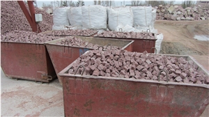 Maple Red Granite Paving Stone, Cube Stone, Red Granite Cobble Stone