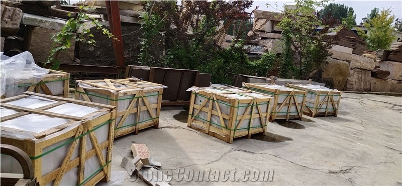 White Quartzite Dropface, Paving, Slabs and Step