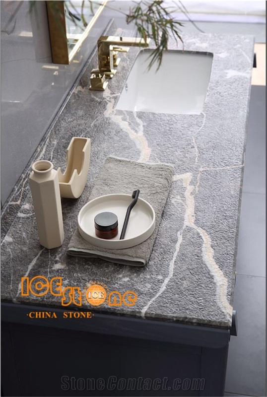 Chinese Skyfall Grey Marble Good Transparent Countertop
