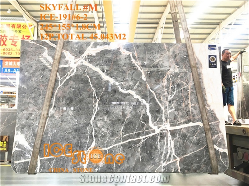 Chinese Skyfall Grey Marble Good Transparent Countertop