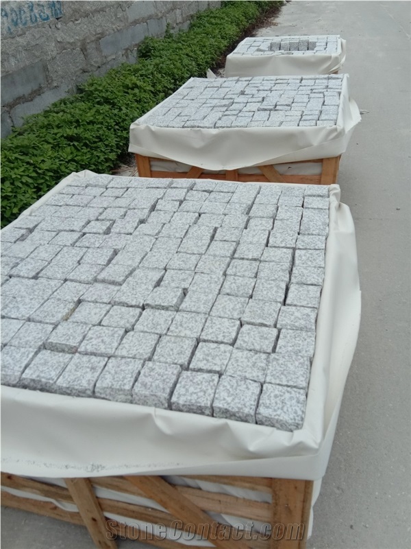 G655 Hazel White Rice Flower Grain Cobble Paver